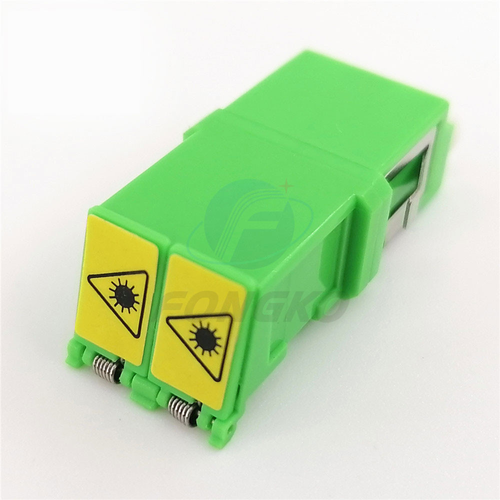 Flangeless duplex LC /APC singlemode shutter fiber optic adapter