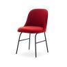 Buy cheap Aleta Brown Leather Upholstered Dining Chairs Metal Base Easy Maintenance from wholesalers