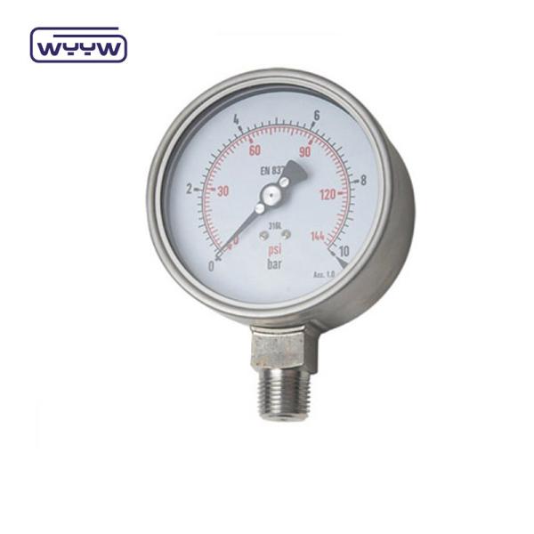 Buy cheap 2.5" ss case radial connection liquid filled pressure meter from wholesalers