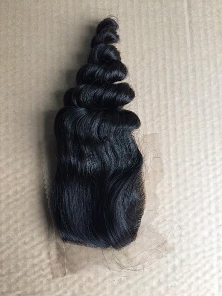 Buy cheap 130 Density Indian Remy Hair Loose Wave Lace Closure Free Style from wholesalers