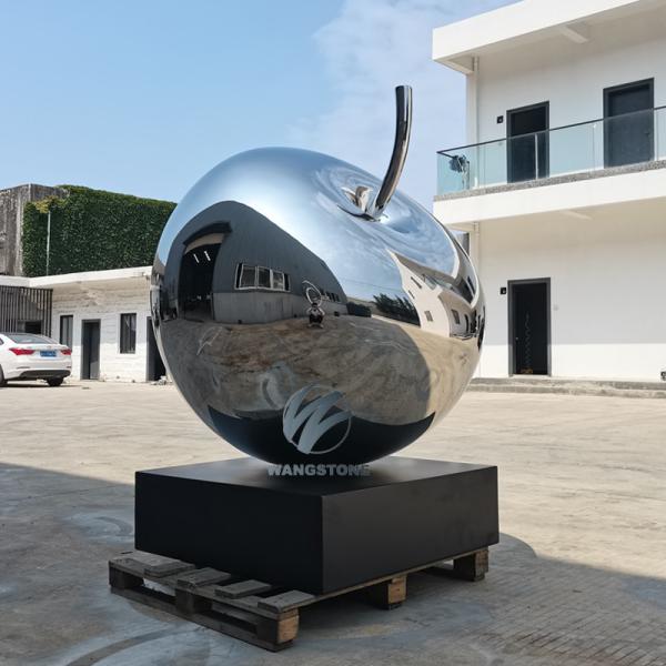 Buy cheap Weather-Resistant Stainless Steel Mirror Apple Sculpture Outdoor Garden Art Modern Patio Decor from wholesalers