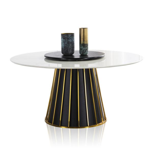 Quality No Scratch Double Marble Top Dining Table for sale