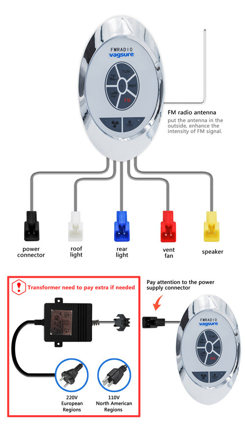 Radio Speaker Steam Bath Equipment Oval Polishing Mirror Effect Control Panel