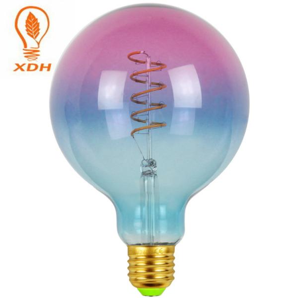 Buy cheap G125 E27 Coloured Filament Bulbs 4W 6W LED Filament Globe Bulb from wholesalers