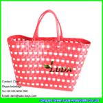 LDSL-027 mixed color beach totes women shopping bag pp strap woven straw tote