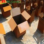 1500*500*600mm Flower Pot Outdoor Garden Metal Ornaments Corten Steel Rectangula