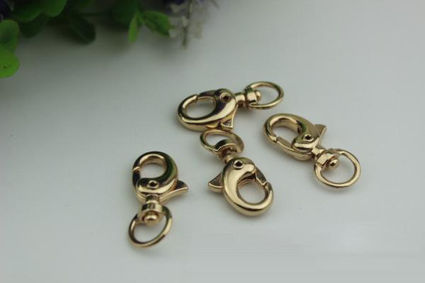 Buy cheap Round shape bottom zinc alloy light gold metal lobster claw snap hook for handbag from wholesalers