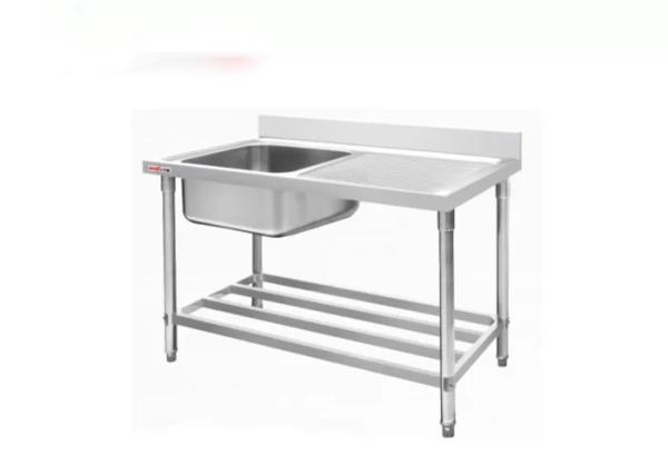 Kitchen Stainless Steel Catering Equipment Single Sink Rust Proof Heavy Duty