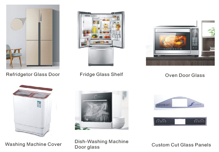 Encapsulated Metallic Silver Tempered Glass Fridge Shelf