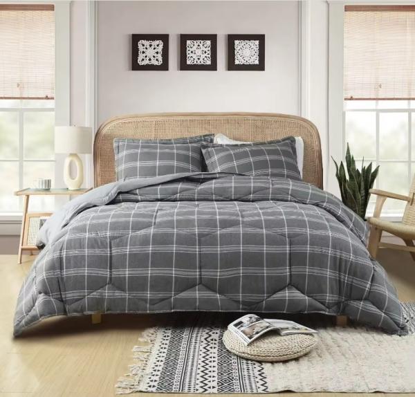 Buy cheap Quilted Stripe Cationic Comforter Grey Quilted Polyester Filling Machine Washable from wholesalers