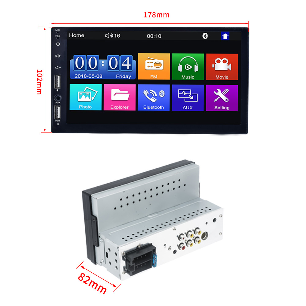 7 Inch Single Din MP5 Player FM BT FCC 1 Din Car Radio Hand Free Call SWC