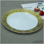 7.5'' Hot Selling Plastic Plate With Gold Rim, Factory Wholesale Bulk Wedding