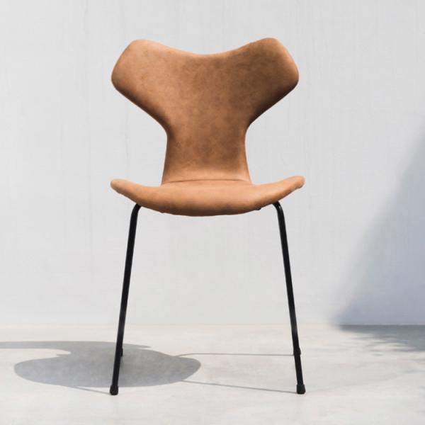 Buy cheap Brown Custom Upholstered Dining Chair With Horn Seat Back Design from wholesalers