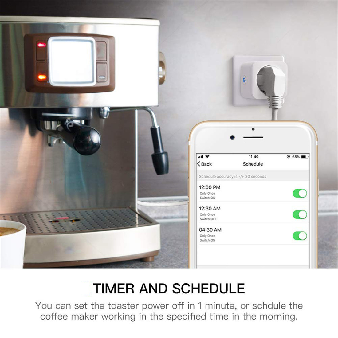 Eurpoe Standand Smart Plug 16A With Energy Monitoring