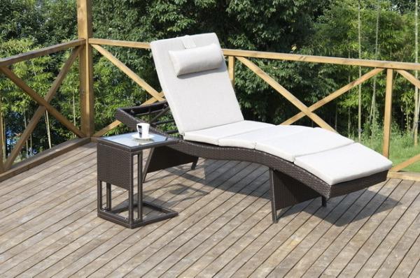 Buy cheap hotel garden sun lounger rattan chaise lounge from wholesalers