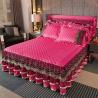 Buy cheap Custom Printed Bed Sheets Embroidery Lace Bed Skirt for European and American Style from wholesalers