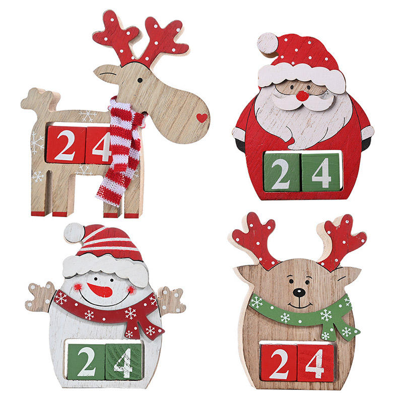 Wholesale Christmas Gift 3D Wooden Decoration Calendar For Home Decoration