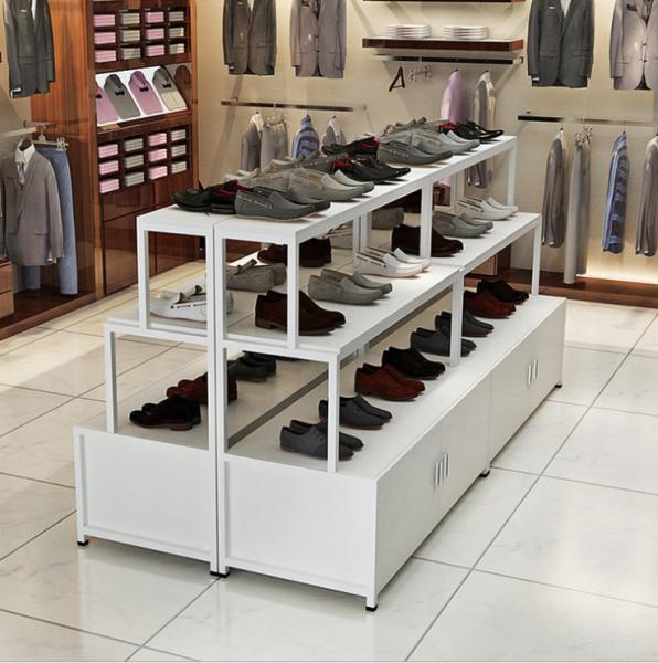 Buy cheap Delicate Shoe Store Display Shelves / Commercial Shoe Display Rack With Cabinet from wholesalers