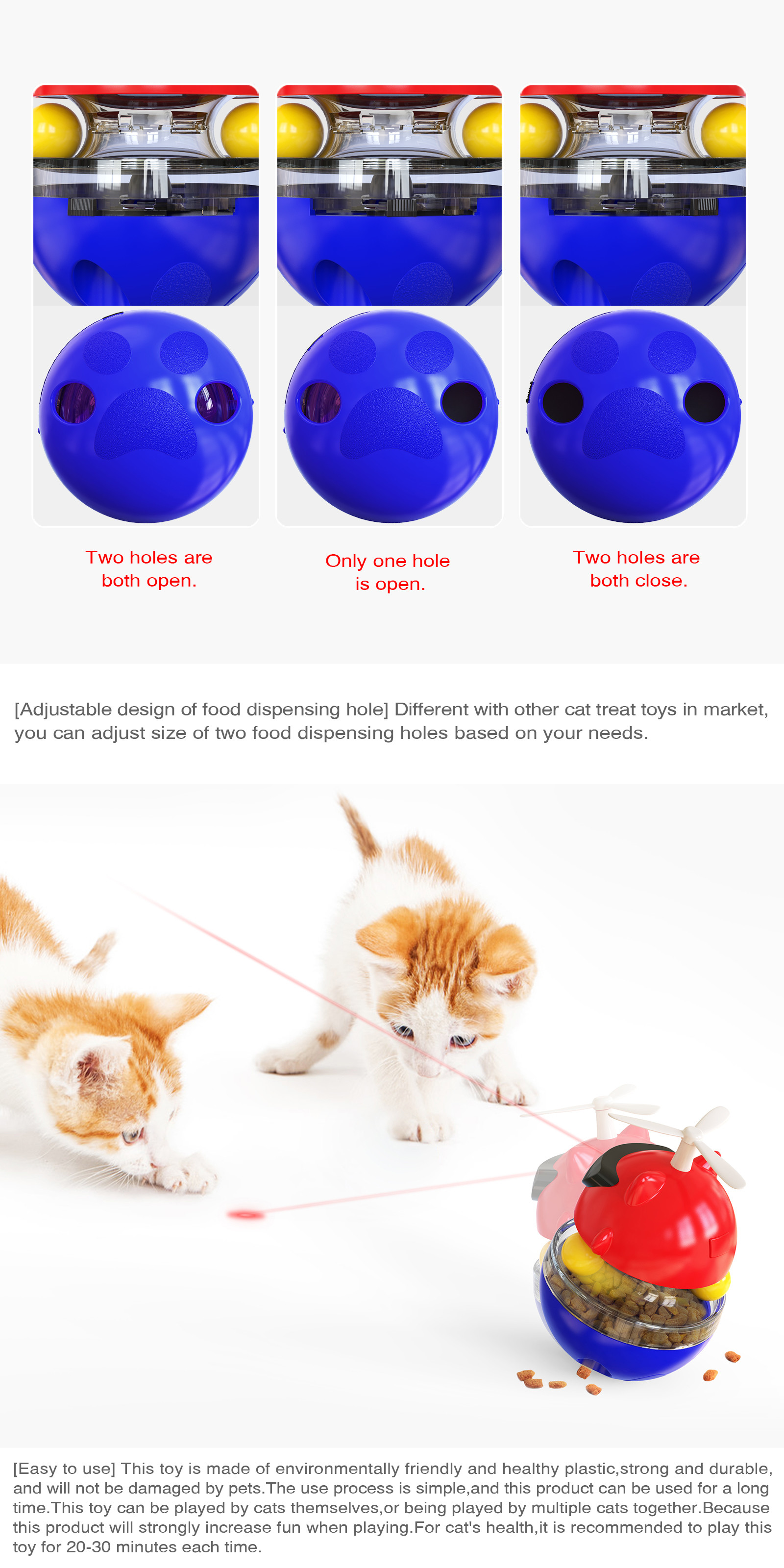Infrared Interactive Pet Toys Cat Light Windmill Propeller USB Recharged 512g