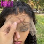 Brazilian Original 180% Density Kinky Curly Human Hair Swiss Lace Frontal Wigs