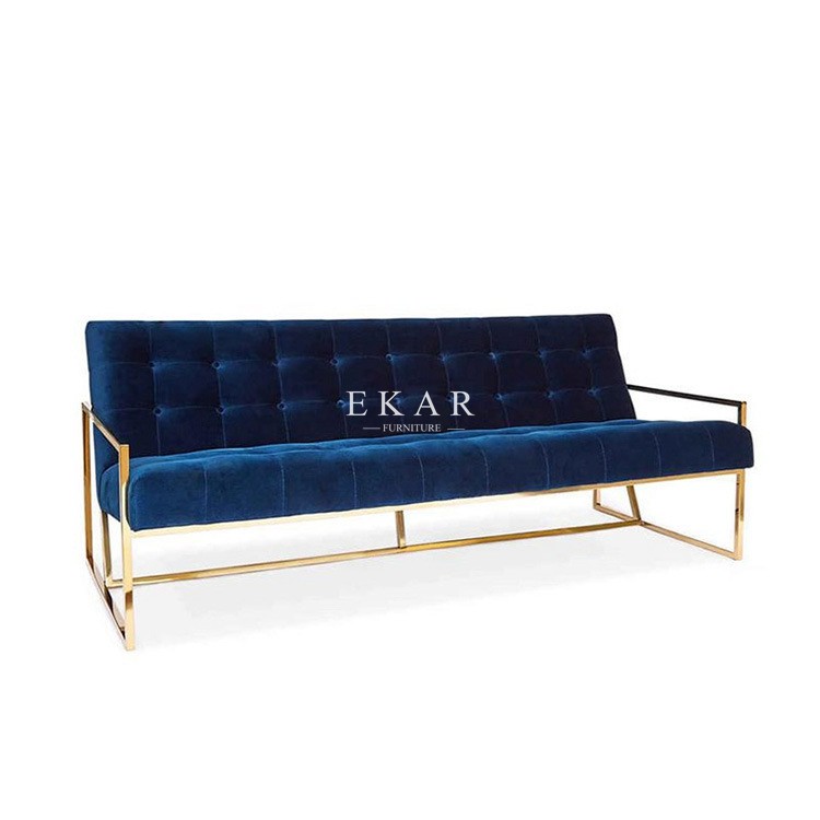 Modern Simple Design Metal Velvet Stainless Steel Set Fabric Sofa