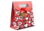 White Cardboard Gift Retail Paper Shopping Bags With Bowknot Ribbon Custom Logo