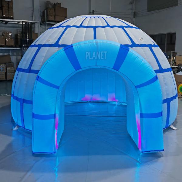Christmas Oxford Inflatable Igloo Dome Tent Event Igloo Tent Advertising Tent With LED Light