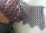 Purple Welded Stainless Steel Ring Mesh Curtain Anticorrosion 2.2kg/M2