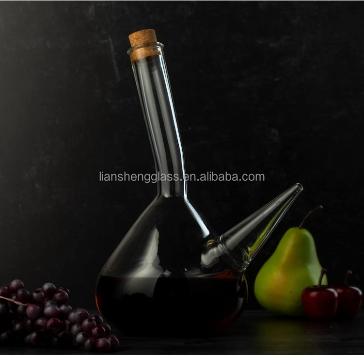 Lead Free Glass Wine Decanter For Wine Gift Glass Collar Material OEM ODM
