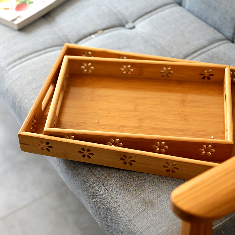 3L Sustainable Bamboo Serving Tray For Dessert Food ISO9001 certificated