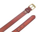 30mm Mens Genuine Leather Dress Belt Brown With Pin Buckle Removable