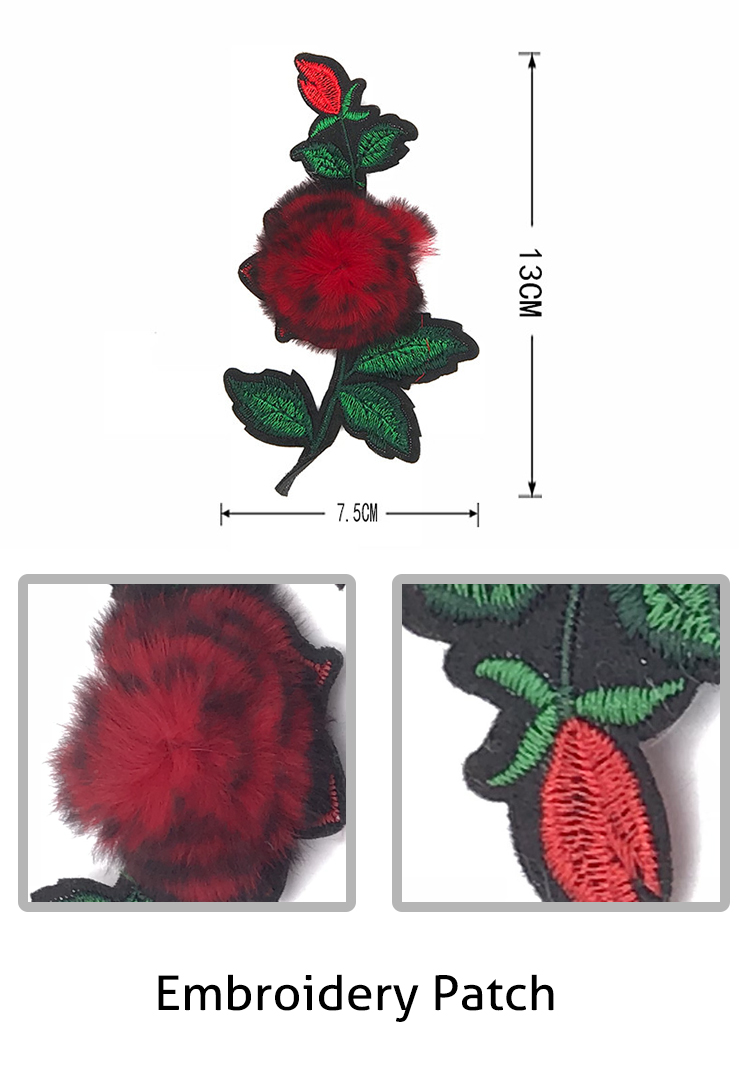 Distinct Design Floral Embroidery Patches , Eco Friendly Stick On Patches For Clothes