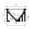 Buy cheap Aluminum 6063 Recessed LED Profile 21*11mm Cabinet Strip Light Channel from wholesalers