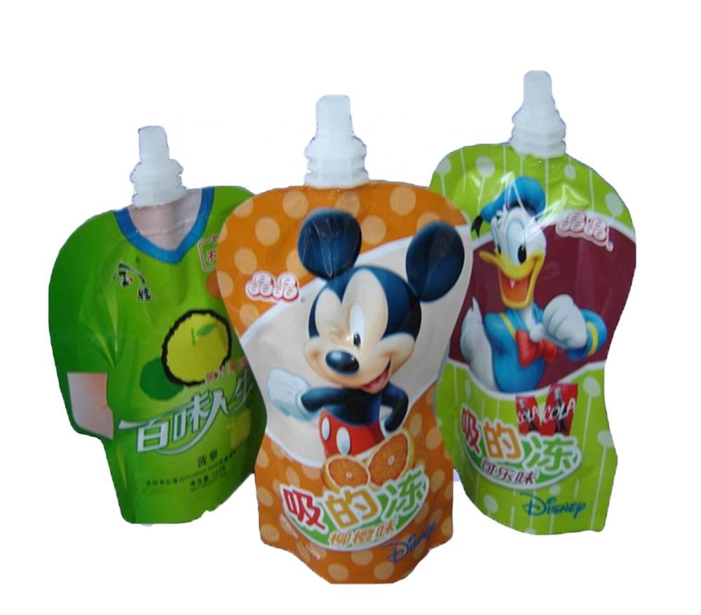 Aluminum foil juice beverage spout pouch/Drinking water spout plastic pouch/Liquid spout pouch packaging bag
