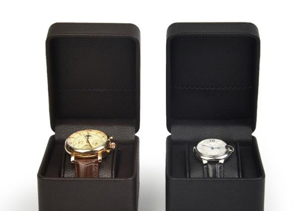 Buy cheap Brown PU Leather Watch Packing Box Customized Size with Velvet Pillow from wholesalers
