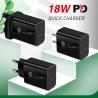 Buy cheap EU US Plug QC3.0 Quick Charger 18W With PE Material Data Cable from wholesalers