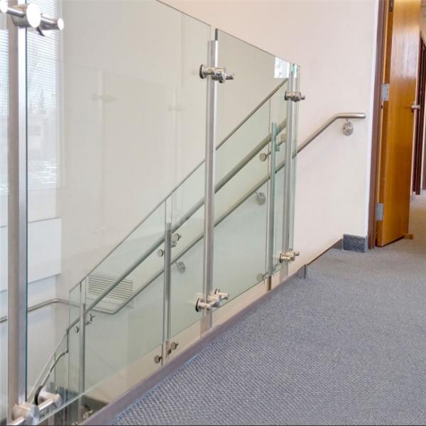 Buy cheap Indoor Staircase Post Glass Railing Custom Handrail Sizes With 12mm Tempered Glass from wholesalers