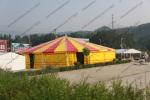 Yellow And Red Pagoda Party Tent PVC Cover φ30m Aluminum High Peak Multi Sides