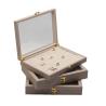 Buy cheap Multiple Cells Jewelry Display Plate Transparent Cover Leather Jewelry Display Tray from wholesalers