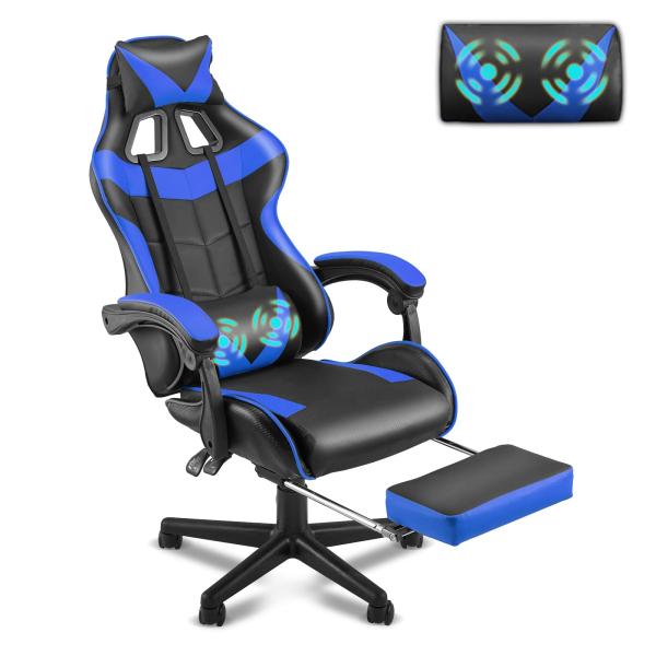 Direct Adjustable Height Gaming Chair with Leather Material Headrest and Lumbar Support