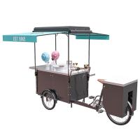 Buy cheap 3 Wheels Large Storage Mobile Snack Cart Good Appearance With Wooden Box product