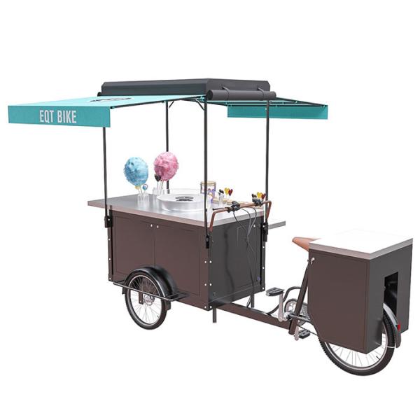 Buy cheap 3 Wheels Large Storage Mobile Snack Cart Good Appearance With Wooden Box from wholesalers