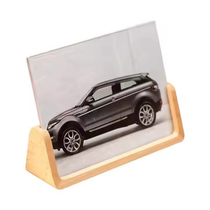 Solid Wood U-Shaped Picture Frame for Ornament.Desktop Wooden Calendar Base. Meeting Nameplate Base Acrylic U-Shaped Frame Base