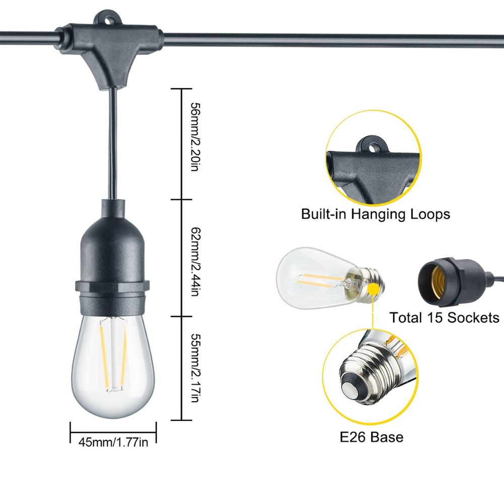 Outdoor Festoon String Lights S14 Outdoor Led String Lights