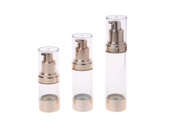 Buy cheap Portable Airless Cosmetic Bottles Travel Gold Skin Care Pump Bottle from wholesalers