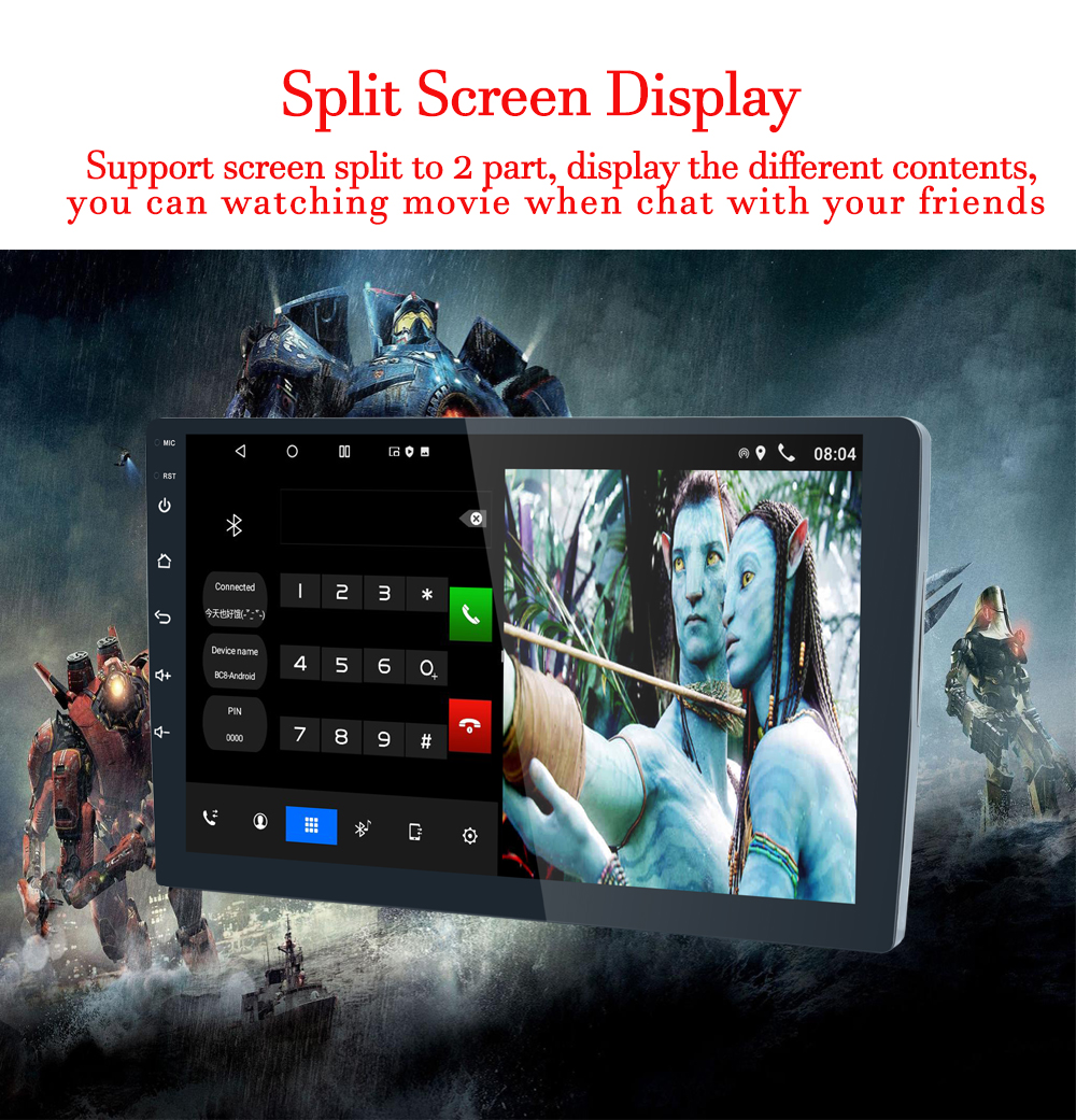 10 Inch Touch Screen Universal Car Radio with Multi Language and 2 Din Build-in Design