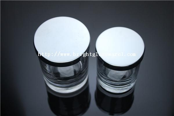 Buy cheap best sale glass candle holder with metal lid from wholesalers