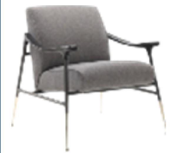 Buy cheap Abrasion Proof New Chinese Style Furniture Upholstered Grey Fabric Arm Chair 618*785*860mm from wholesalers