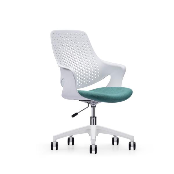 OFFICE CHAIR White Plastic Movable Computer Desk Chair for Modern Commercial