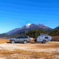 Buy cheap NJSTAR Hard Floor Camper Off Grid Solar Trailer Customized White product
